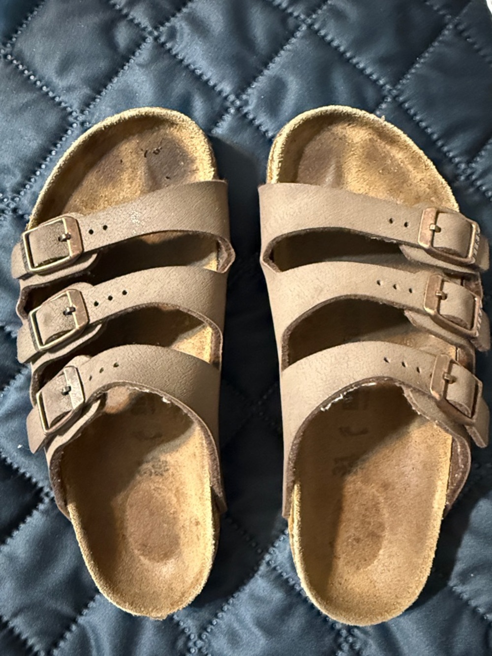 Birkenstock Kids Triple Buckle Taupe Brown Sandals